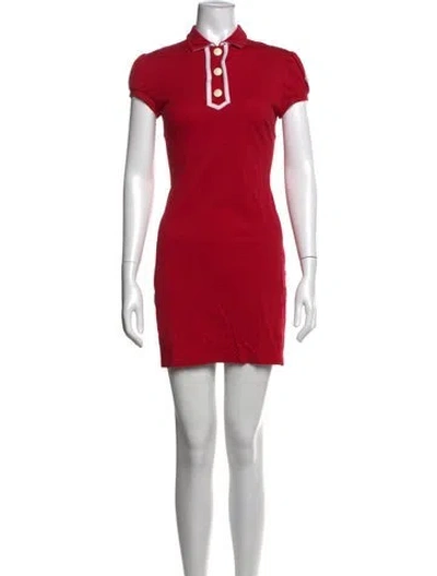 Pre-owned Moncler Mini Dress In Red