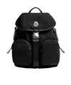 Moncler Versatile Polyester Backpack Adjustable Straps In Black
