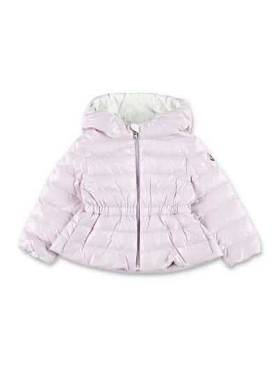 Moncler Mini Flared Down Jacket For Girls In Purple