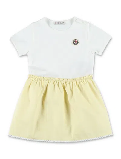 Moncler Mini Girly Playful Dress For Baby Girls In Yellow