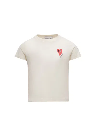 Moncler "mini Heart" Logo T-shirt In Pattern