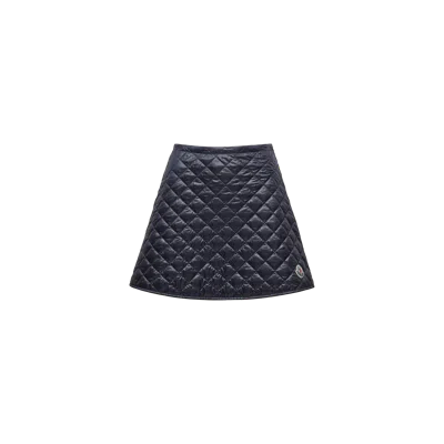 Moncler Quilted Mini Skirt With Wallet Closure In Blue
