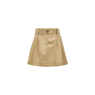 Moncler Mini Jupe En Gabardine In Beige