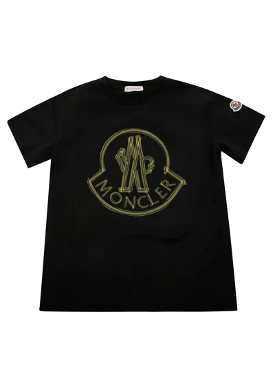 Moncler Mini Logo Short Sleeve T-shirt In Black