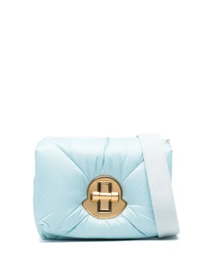 Moncler Mini Puf Cross Body Bag In Blue