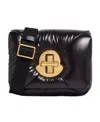 Moncler Mini Puf Leather Crossbody Bag In Black