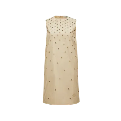 Moncler Beaded Mini Dress Beige