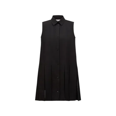 Moncler Mini Robe Chemise En Coton Et Soie In Black