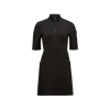 Moncler Dress Cotton Blend Short Sleeves In Black