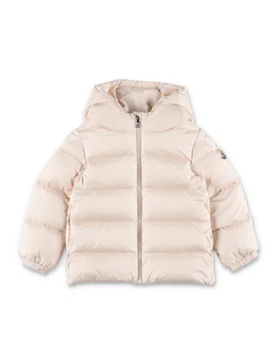 Moncler Mini Sharon Down Jacket With Water-repellent Hooded Design In Light Pink