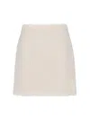 Moncler Logo Faux Fur Miniskirt In Neutral