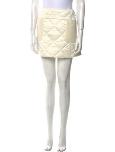 Pre-owned Moncler Mini Skirt In Neutral