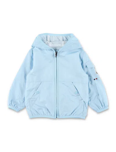 Moncler Mini Soft & Practical Hooded Jacket For Boys In Blue