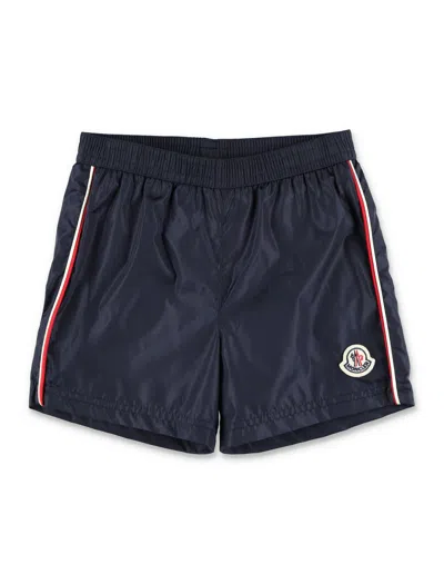 Moncler Mini Swim Shorts With Sporty Design In Multi