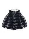 Moncler Mini Tazui Recycled Polyester Down Jacket With Ruffle Hem In Blu
