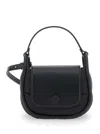 Moncler 'mini Tiarna' Black Mini Handbag With Logo Patch In Nylon Woman In Multicolor