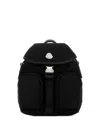 Moncler Versatile Polyester Backpack Adjustable Straps In Black