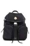 Moncler Trick Mini Leather-trimmed Crossbody Bag In Black