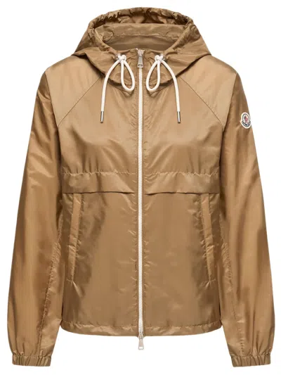 Moncler Mini Water-resistant Jacket With Adjustable Hood - Size 0 In Beige