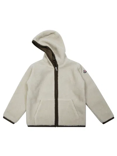 Moncler Mini Zip-up Cardigan In Neutral