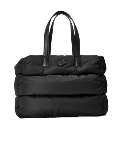 Moncler Minimalist Solid Color Handbag In Black