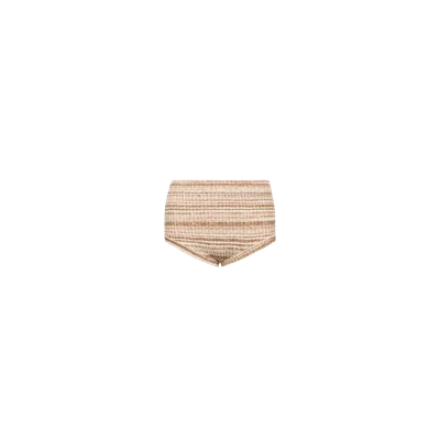 Moncler Striped Mini Shorts In Brown