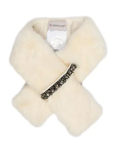 Pre-owned Moncler Mink Stole In White