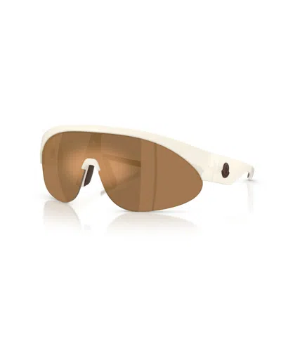 Moncler Mirrored Oval Sunglasses Me8019u In Opal White