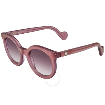 Moncler Mirrored Purple Gradient Round Ladies Sunglasses Ml0015 75z 51 24 140 In Purple/red
