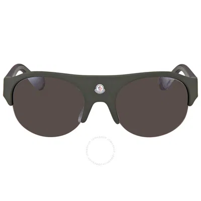 Moncler Mirrored Roviex Round Unisex Sunglasses Ml0050 98l 60 In Green