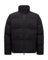 Moncler Black Misonet Short Down Jacket In Dark Blue