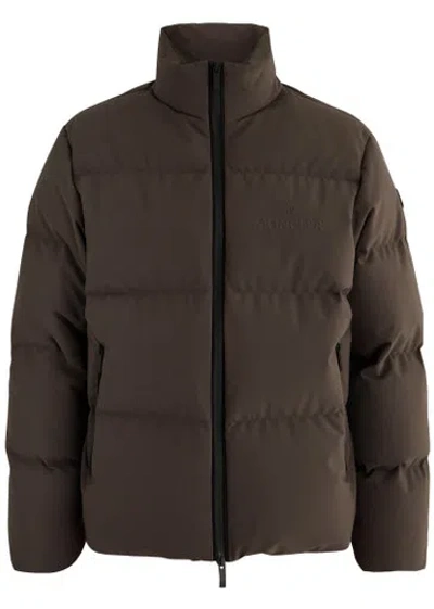 Moncler Misonet Quilted Shell Coat In Brown
