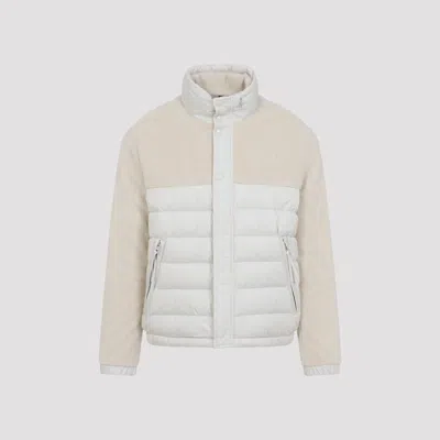 Moncler Mistral High Collar Quilted Zip Pockets Coat In Multi