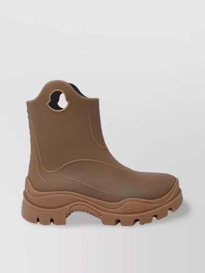 Moncler 'misty' Pvc Rain Boots In Brown