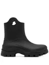 Moncler Ankle-height Boots With Textured Grip And Rugged Sole In Black