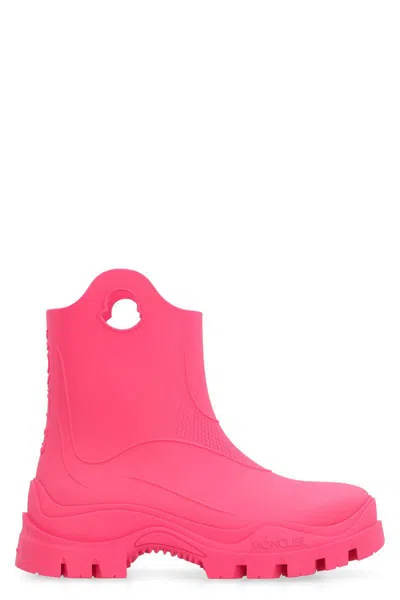Moncler Misty Rubber Rain Boots In Fuchsia