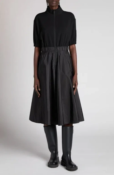 MONCLER MONCLER MIXED MEDIA A-LINE DRESS