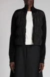 Moncler Mixed Media Down Jacket In Black