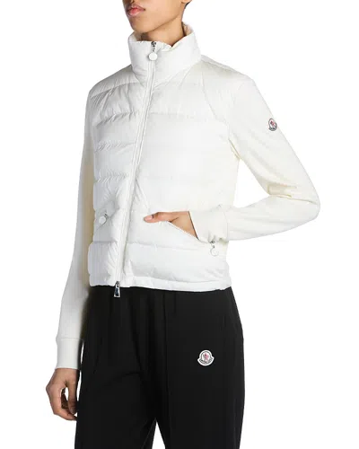MONCLER MIXED MEDIA PUFFER CARDIGAN