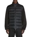Moncler Mixed Media Quilted Puffer Cardigan In Black