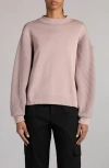 Moncler Knit Sleeve Crewneck Sweatshirt In Etherea