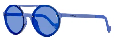 Moncler Ml0064 Double Bridge Round Sunglasses In Blue