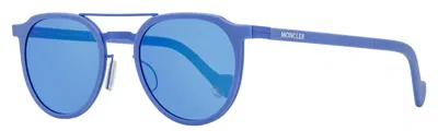 Moncler Ml0065 Small Oval Sunglasses In Blue