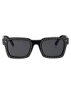 Moncler Eyewear X Palm Angels Crystal Embellishment Square In 01a Black