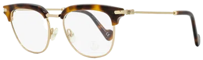 Moncler Ml5021 Oval Metal & Acetate Eyeglasses In Blonde Havana