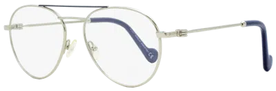 Moncler Ml5023 Metal Pilot Double Bridge Eyeglasses In Silver
