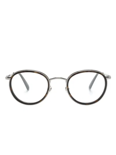 Moncler Round-frame Glasses In 褐色