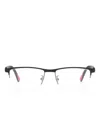 Moncler Logo-plaque Rectangle-frame Glasses In Black