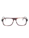 Moncler Tortoiseshell-effect Rectangle-frame Glasses In Brown