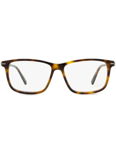Moncler Ml5205 Rectangle-frame Glasses In Braun